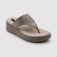Women’s Embellished T-Strap Sandals – Beige Slip-On Flats