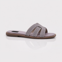 Women Interlace Braided Cross Strap Slip-On Flats