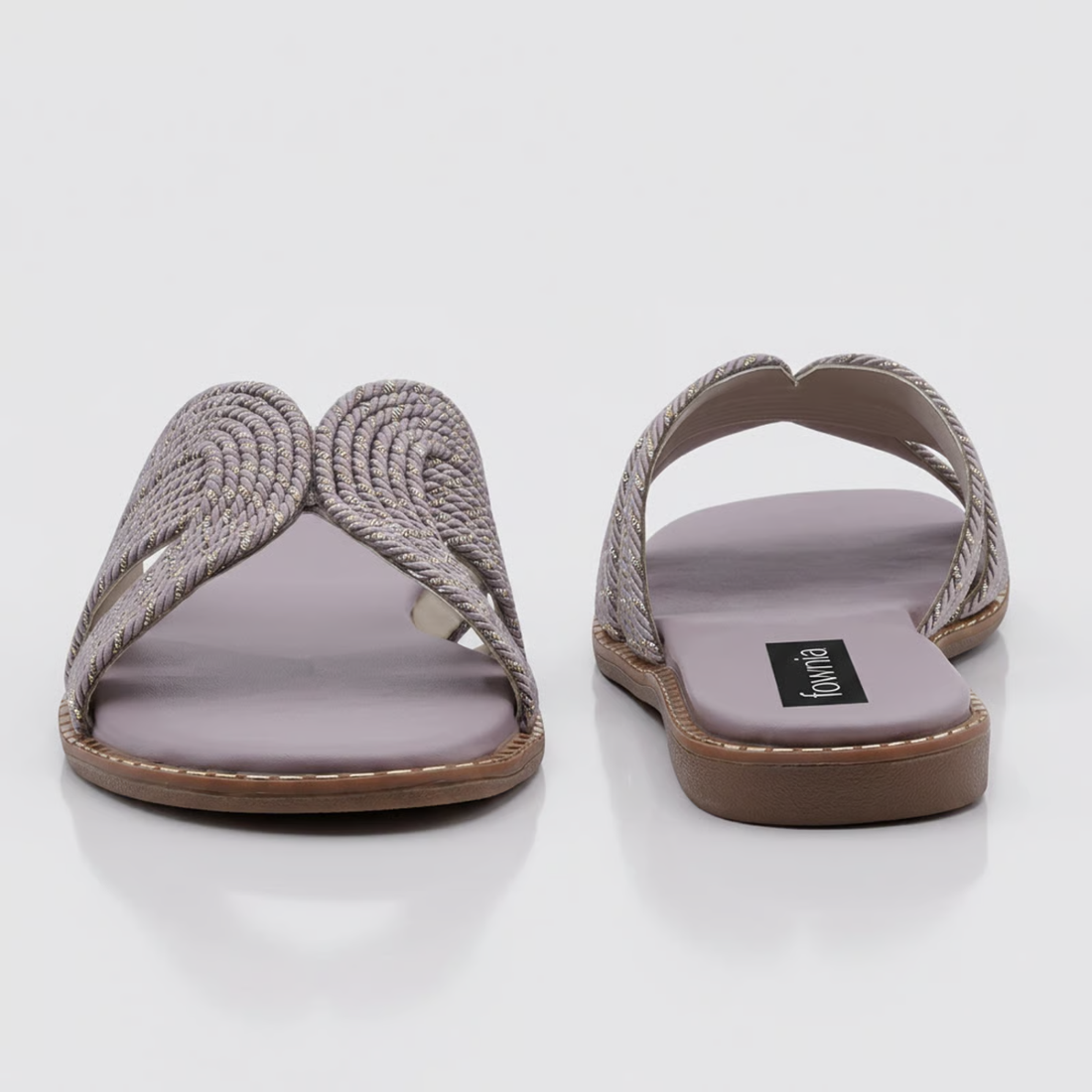 Women Interlace Braided Cross Strap Slip-On Flats