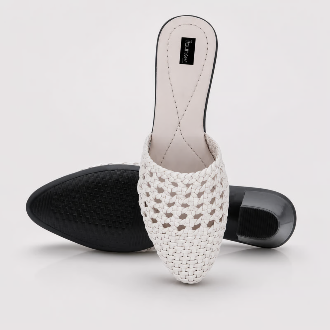 Women Woven Textured Slip-On Mules