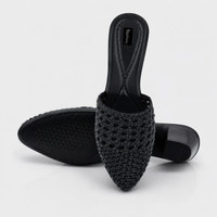 Women Woven Textured Slip-On Mules