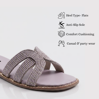 Women Interlace Braided Cross Strap Slip-On Flats