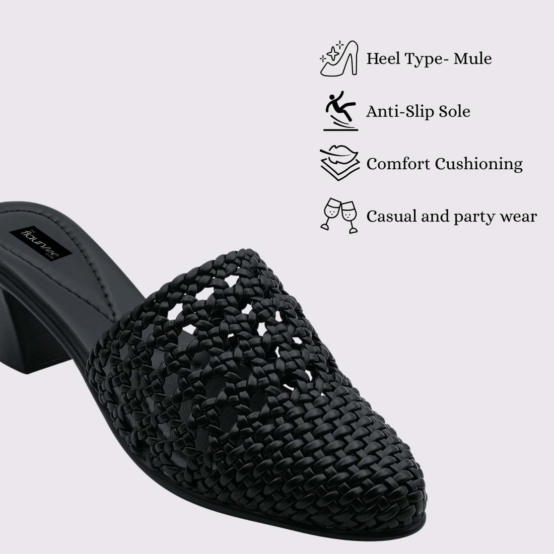 Women Woven Textured Slip-On Mules