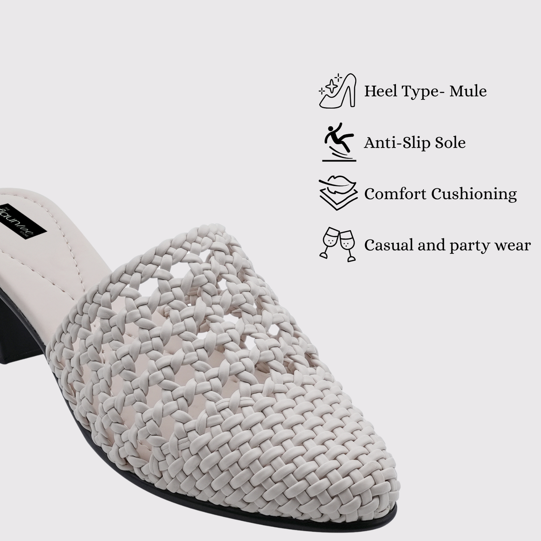Women Woven Textured Slip-On Mules