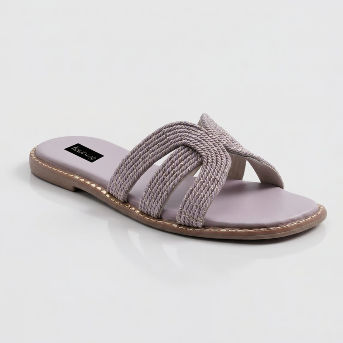 Women Interlace Braided Cross Strap Slip-On Flats