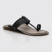 Women White Toe Ring Kolhapuri Flats | Cutwork Strap Slip On Sandals for Casual and Ethnic Wear